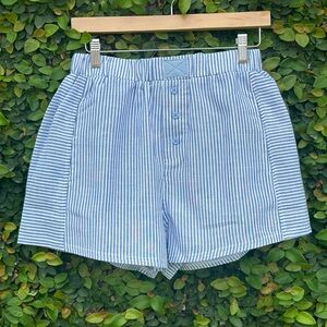 Blue Striped Women's Shorts
